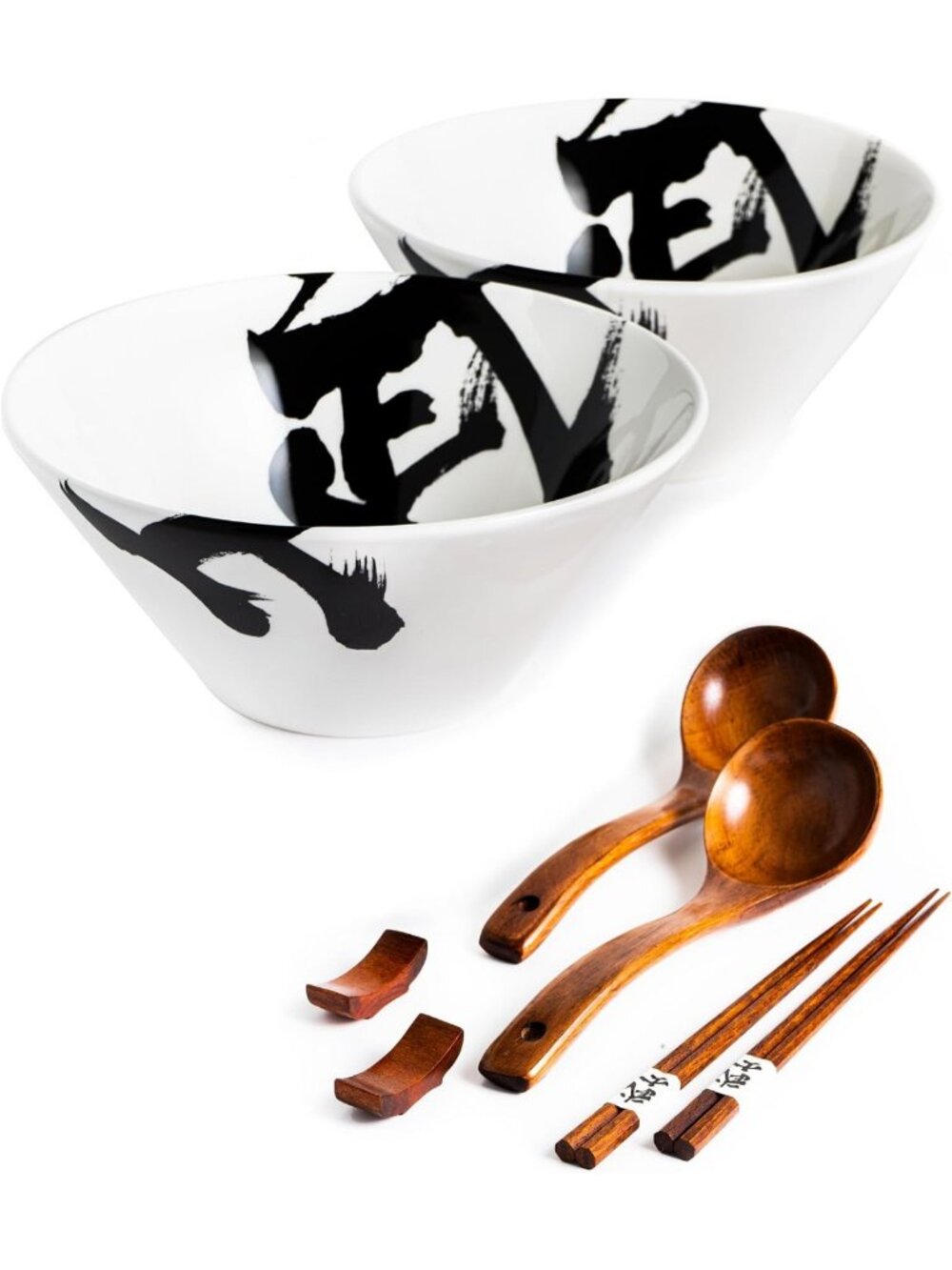 8-Piece Large Ceramic Ramen Bowl Set, 60oz Capacity, Perfect for Noodles & Soup